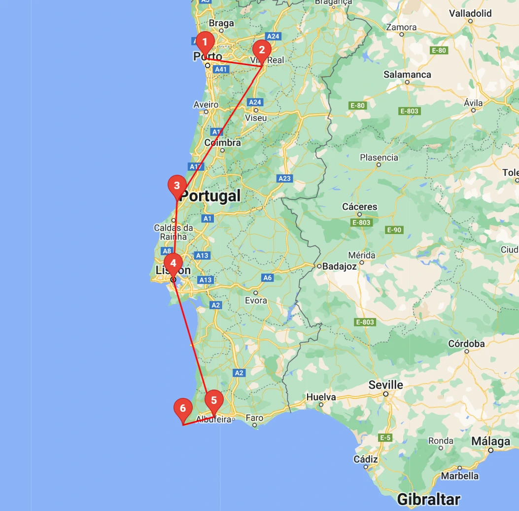 A top to bottom Road Trip through Portugal.